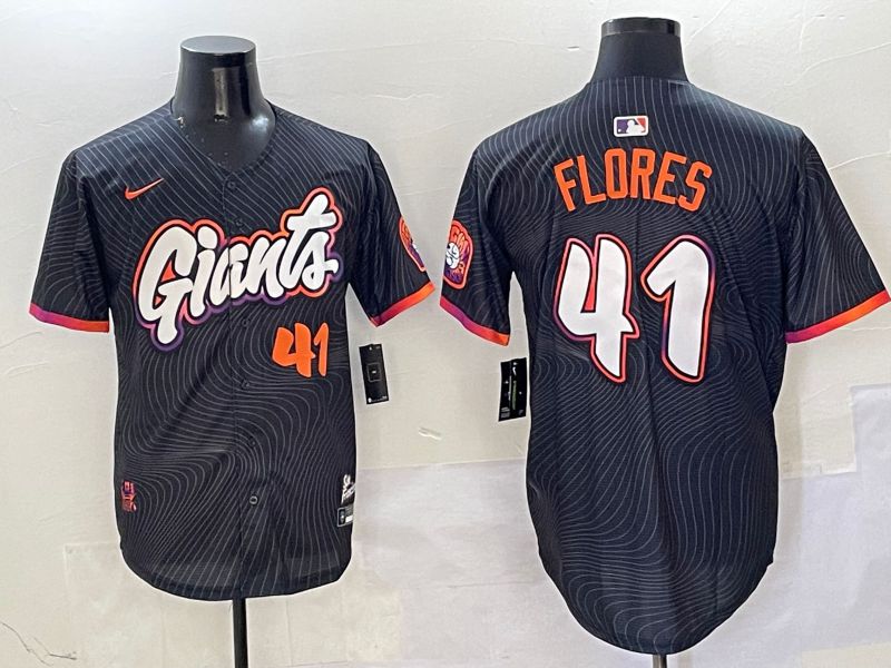 Men San Francisco Giants #41 Flores Black Joint Name Nike 2025 MLB Jersey style 17->youth mlb jersey->Youth Jersey